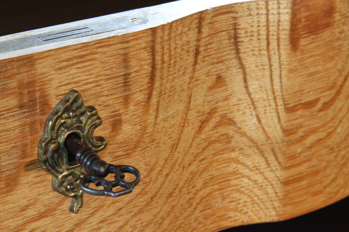 Vintage Mid-century Baroque Style Danish High Boy Brutalist Dresser 1960s