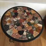 Italian coffee table in coloured marble marquetry