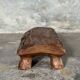 Small stool, footrest in organic blond teak monoxyle wabi-sabi L31