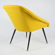 Vintage polish armchair shell, fully renovated, 1960s, fabric, chrome