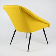 Vintage polish armchair shell, fully renovated, 1960s, fabric, chrome