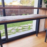 Oak and metal console