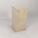 Italian travertine side table or pedestal, 1980's