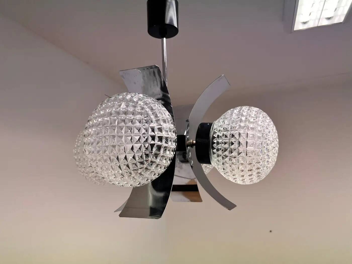 Mid-century design glass pendant - 1970s / Czechoslovakia