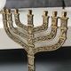 Old Large Menorah/Jewish/Hebrew Candlestick with 7 lights. Signed "Israel". 1950s. Size 23 x 24 cm