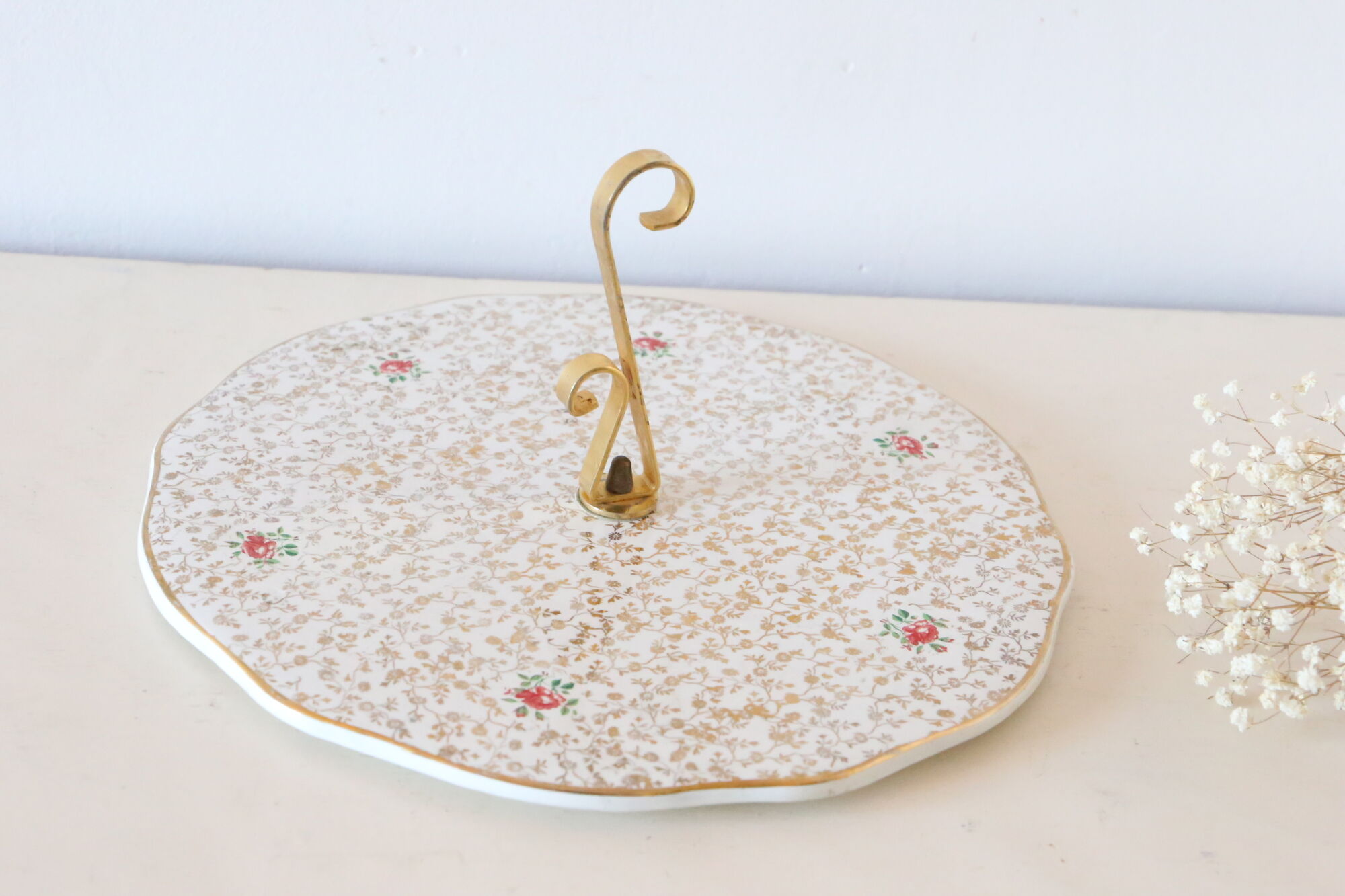 Servant/plateau dish, Villeroy and Boch, vintage, chrome and smoked glass