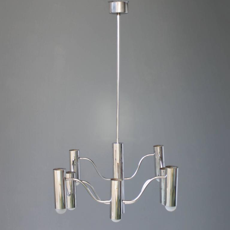 Chandelier in chrome by the Maison Sciolari