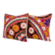 Set of 2 vintage embroidered cushion covers 51x58 cm