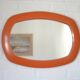 Rare 1970s Orange Space Age Mirror | Vintage Pop Art Yugoslav Wall Mirror
