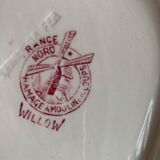 Set of 5 plates and an iron earth cake dish, willow hamage Moulin des loups art deco model
