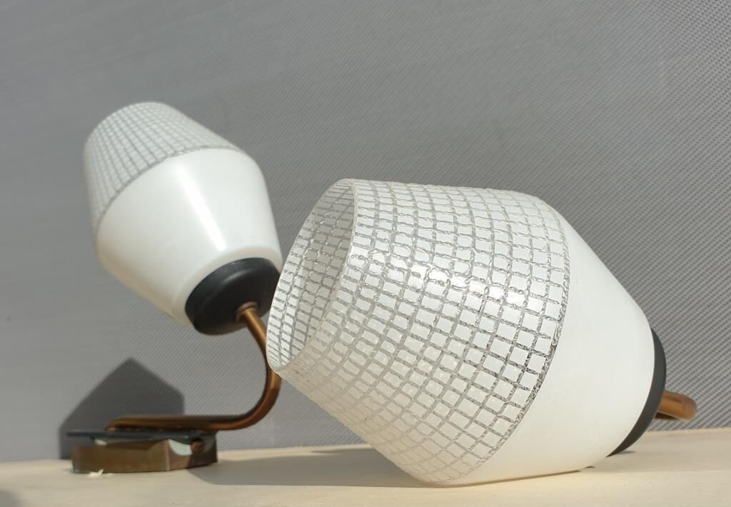 Pair of glass sconces, Arlus 1950