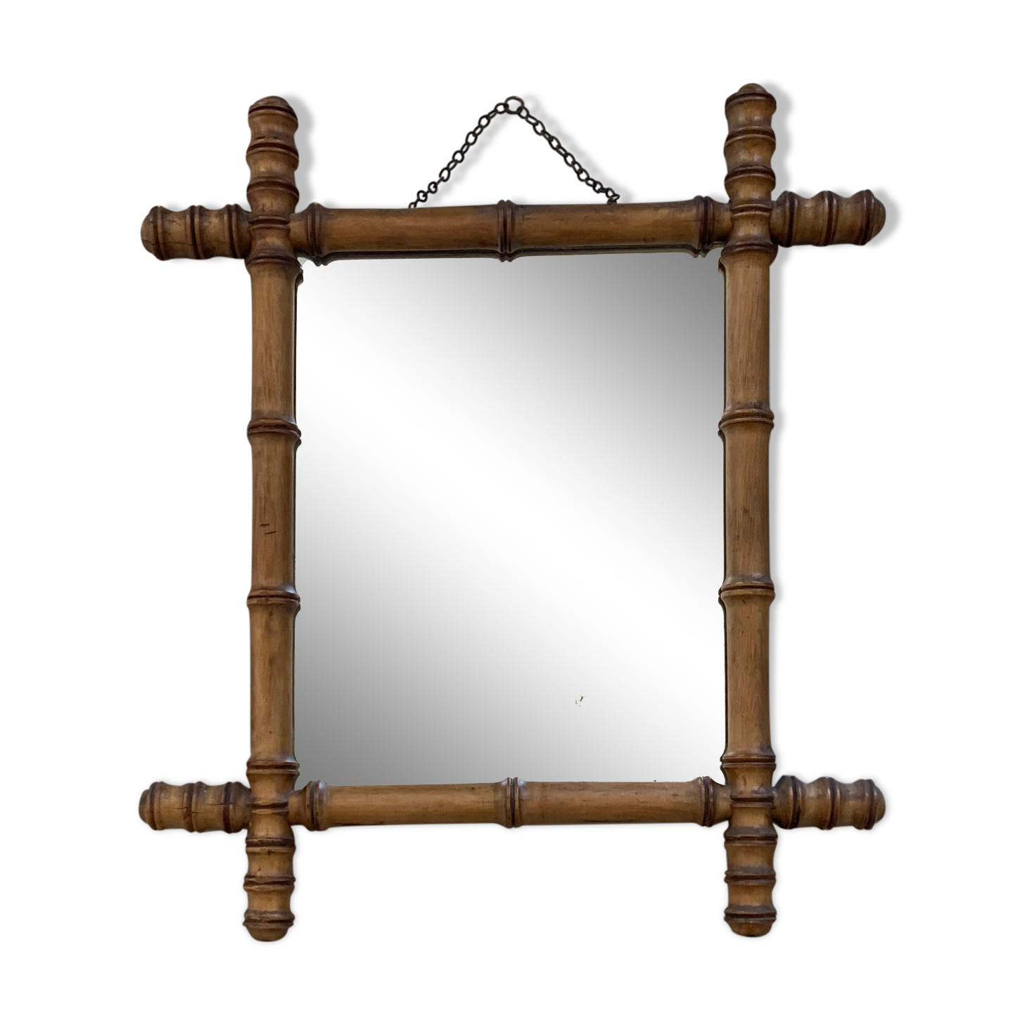 Miroir bambou vintage 44x50cm