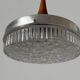 Crystal glass ceiling light with a metal frame and wood details, 1960s, Germany.