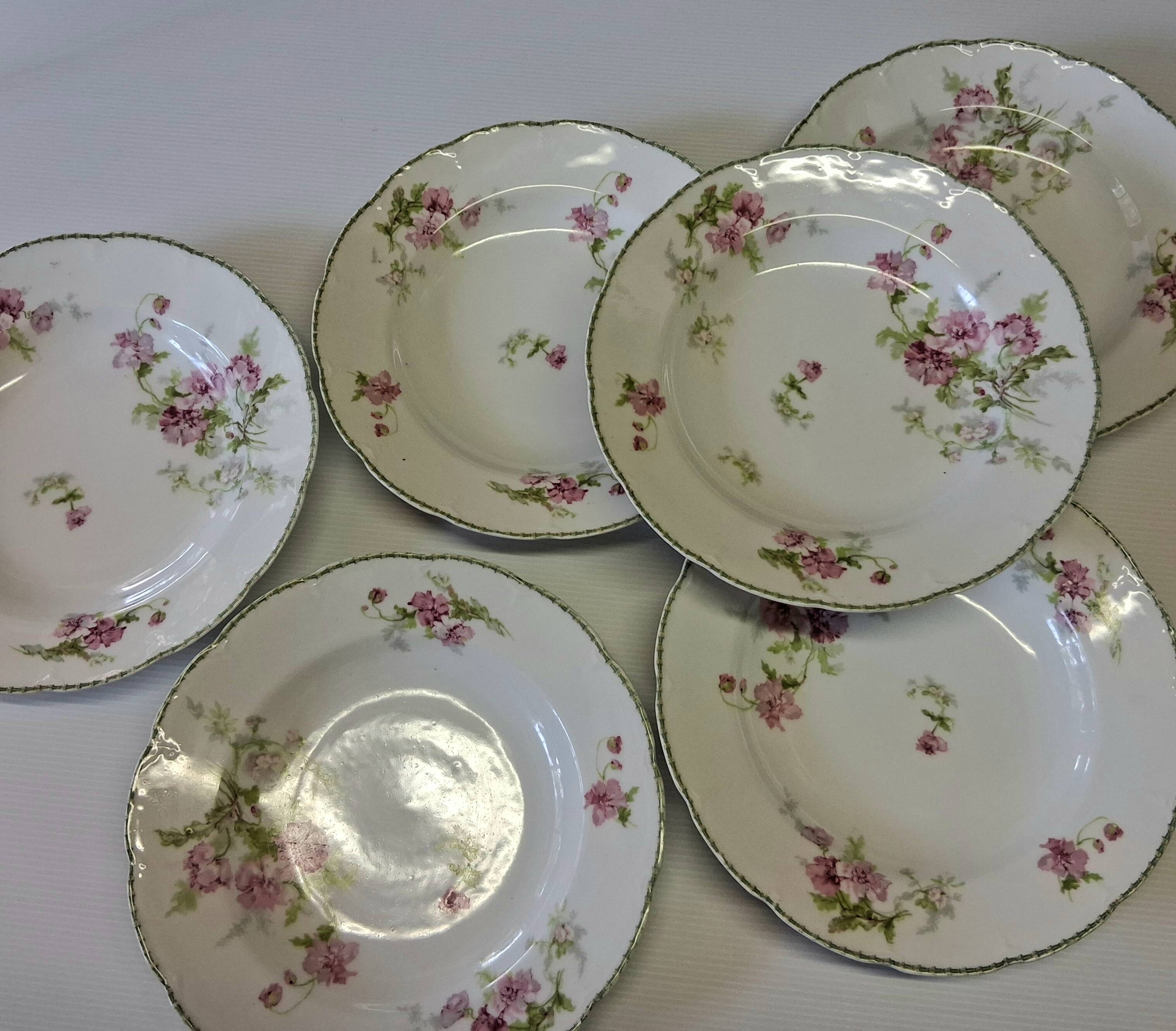 6 deep plates in Limoges porcelain in very good condition.