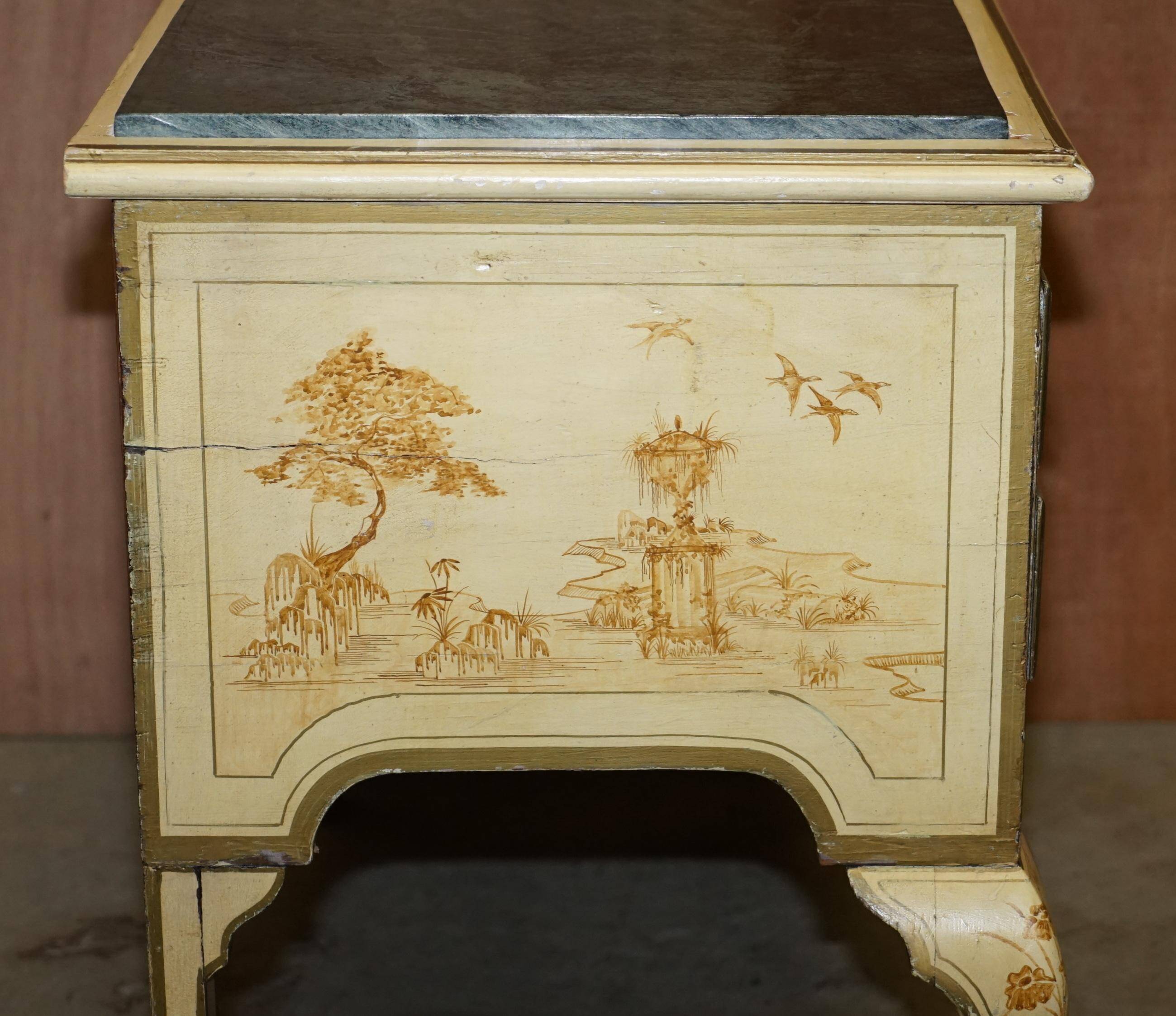 Chinoiserie Buffet with Marble Top in Chippendale Style