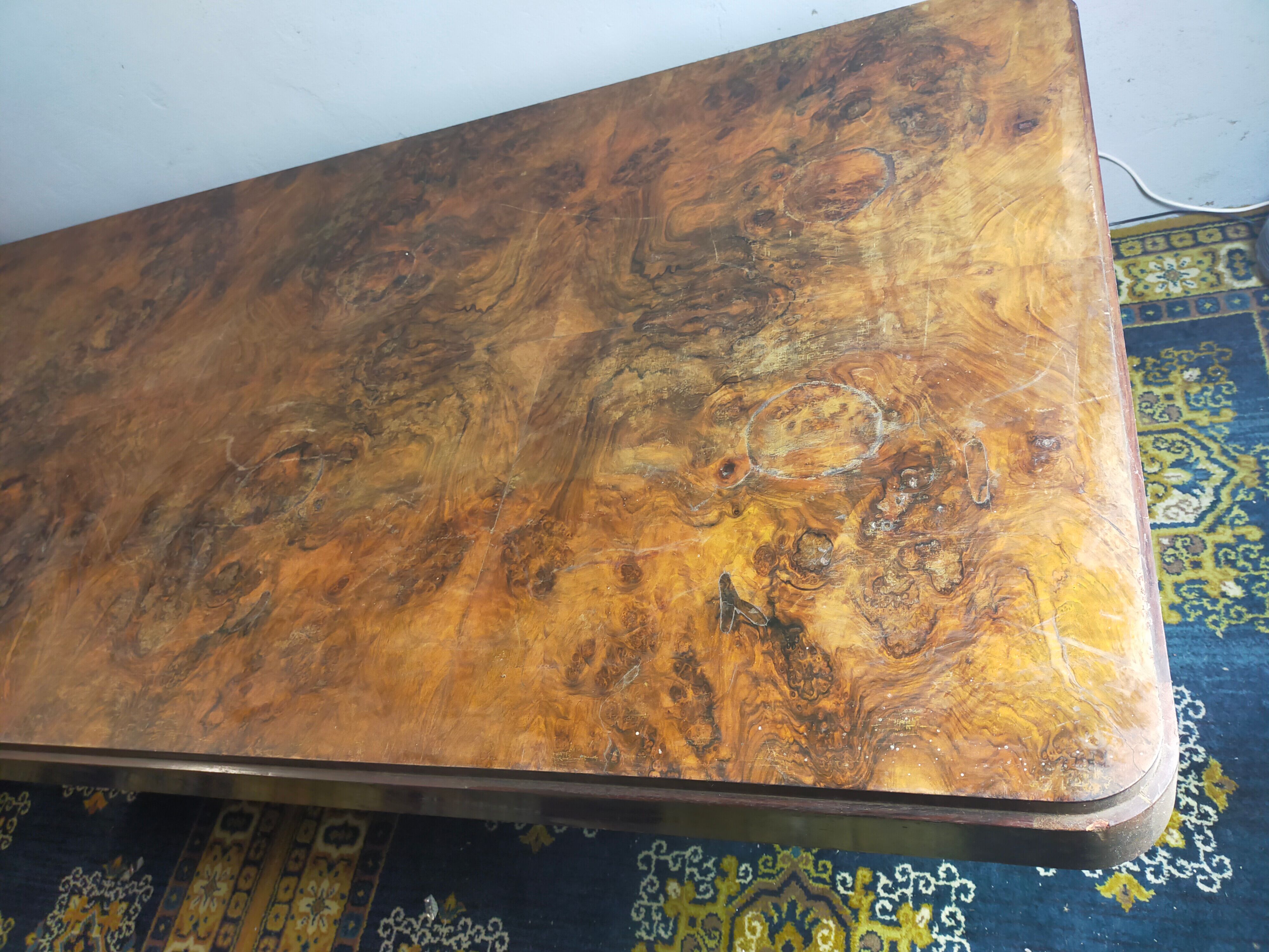 Art deco period table in walnut bramble