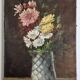 Still life with flowers, oil on canvas, signed, French school, 28 x 41 cm.