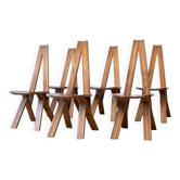 Set of six early S45 or Chlacc dining chairs by Pierre Chapo