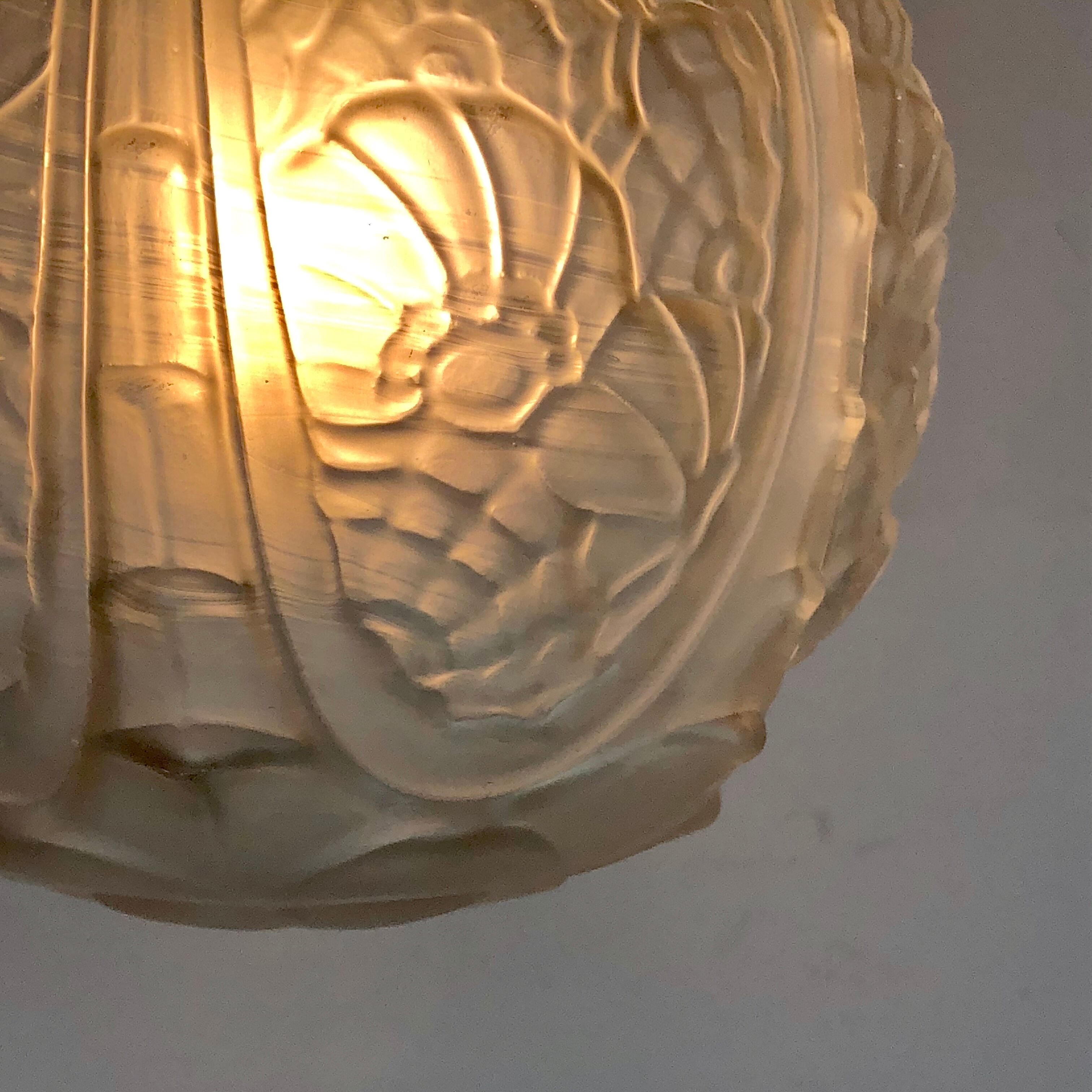 Applique murage coudée globe vintage art déco