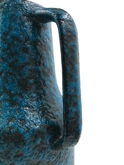 Blue speckled ceramic jar