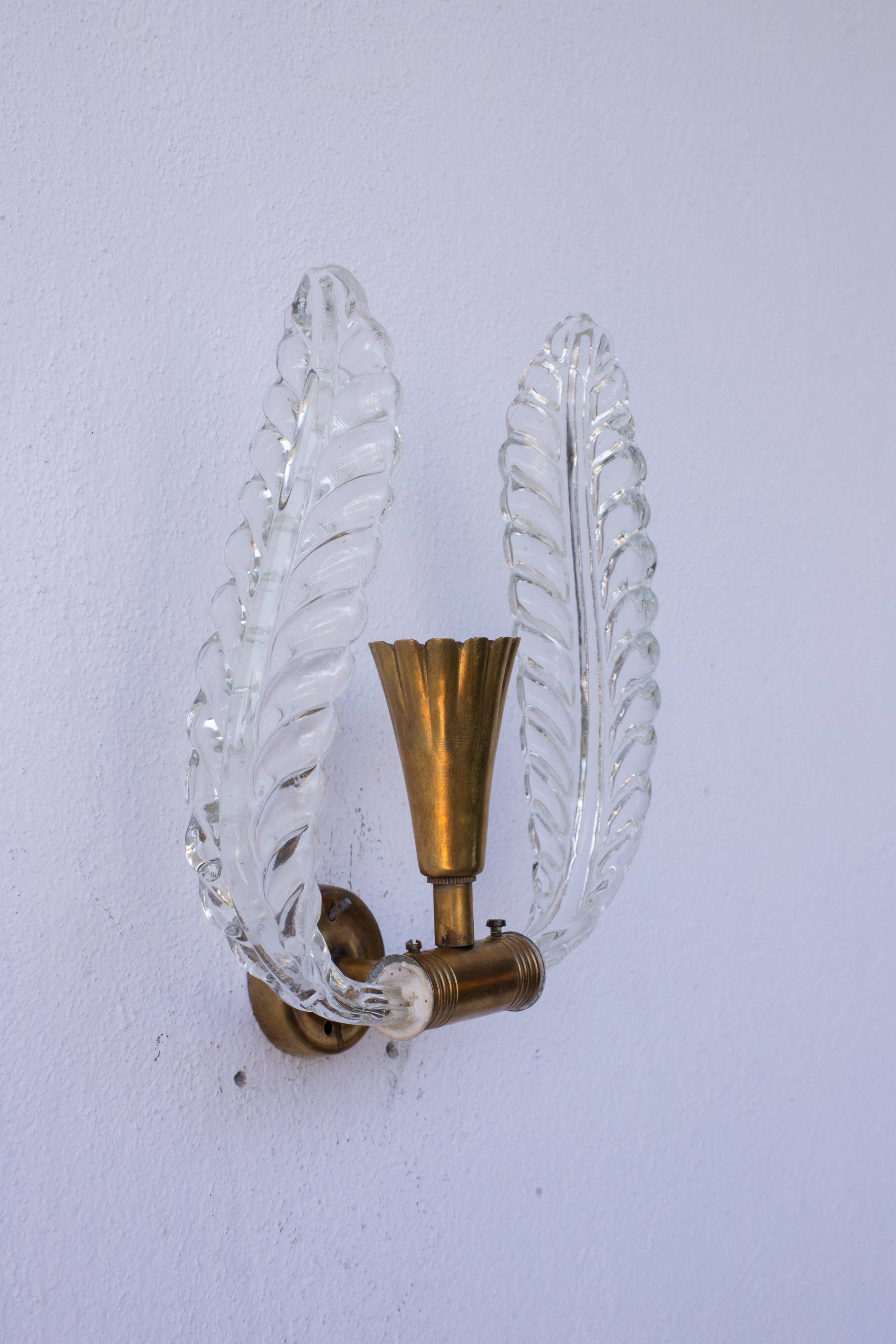 "Angel", Murano Wall light by Barovier e Toso, 1940