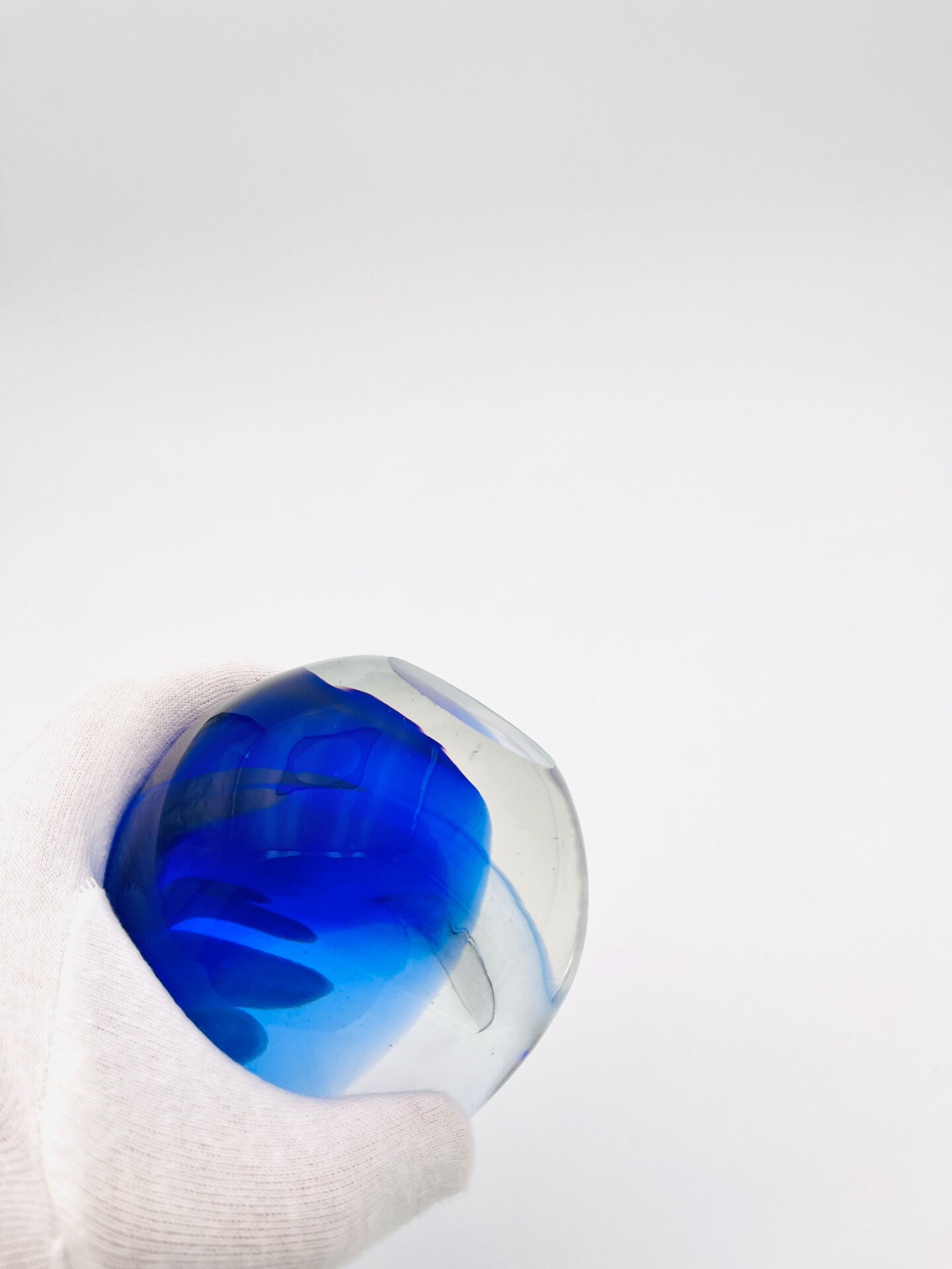 Murano Sommerso Two-Coloured Cobalt Blue Vase Sculpture