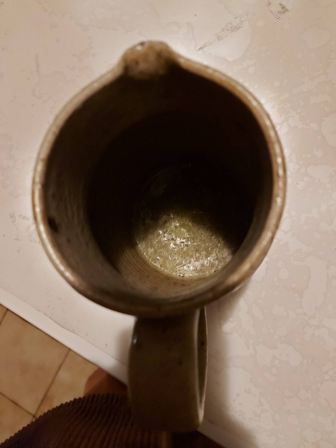 Pitcher in pyrite stoneware