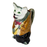 Figurative jug in majolica cat