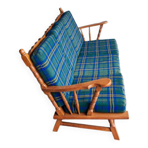 Canapé 3 places en chêne - tissu