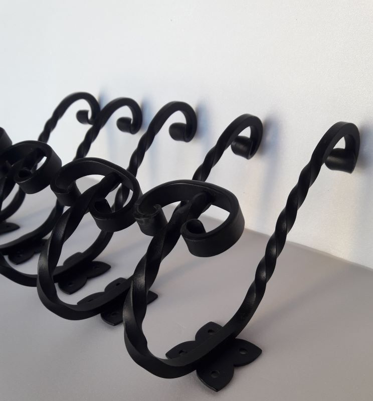 lot 5 patères porte manteau fer torsadé