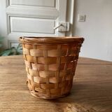 Pot, basket, rattan wicker basket - vintage
