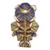 Enameled stoneware wall plaque - the argonauts - vallauris design circa 1950 1960