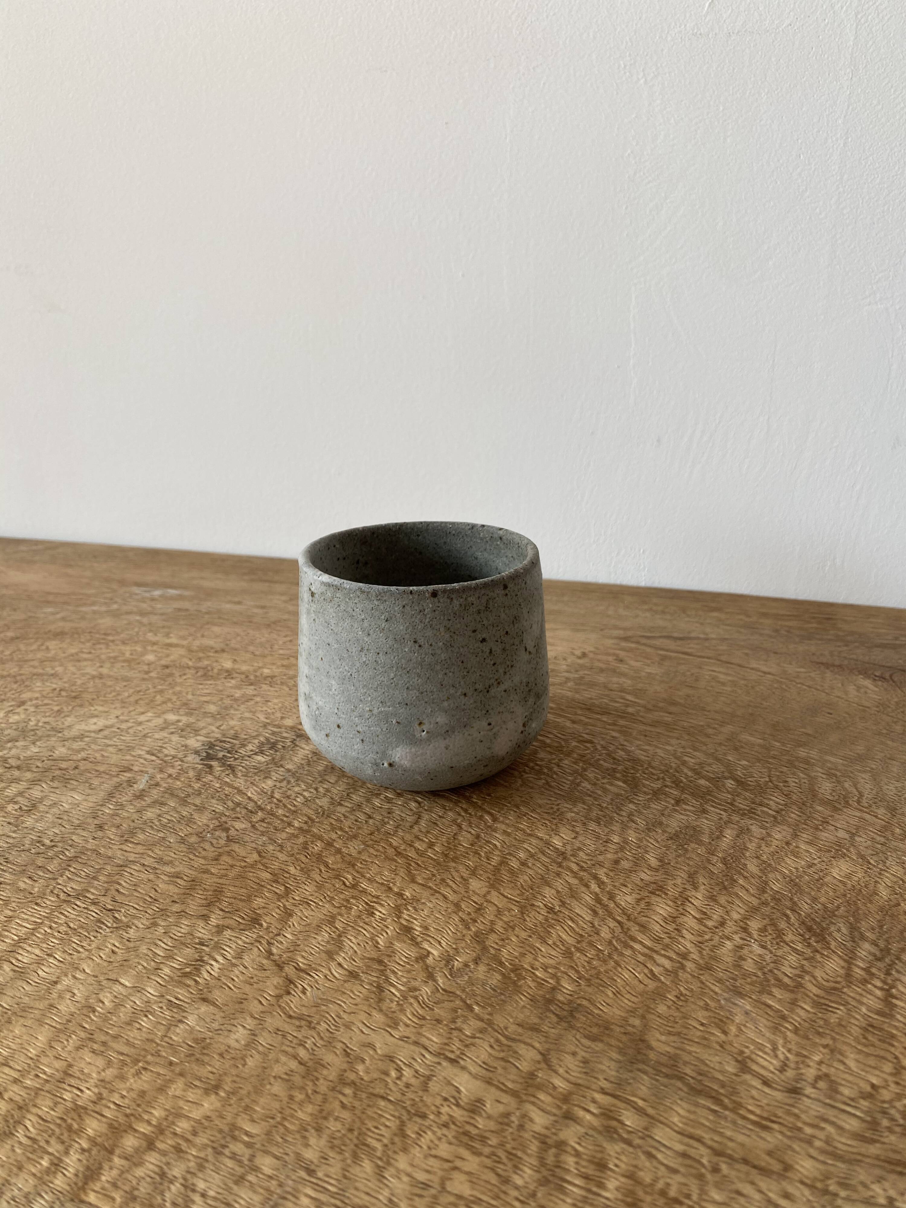 Duo of grey ceramic cups