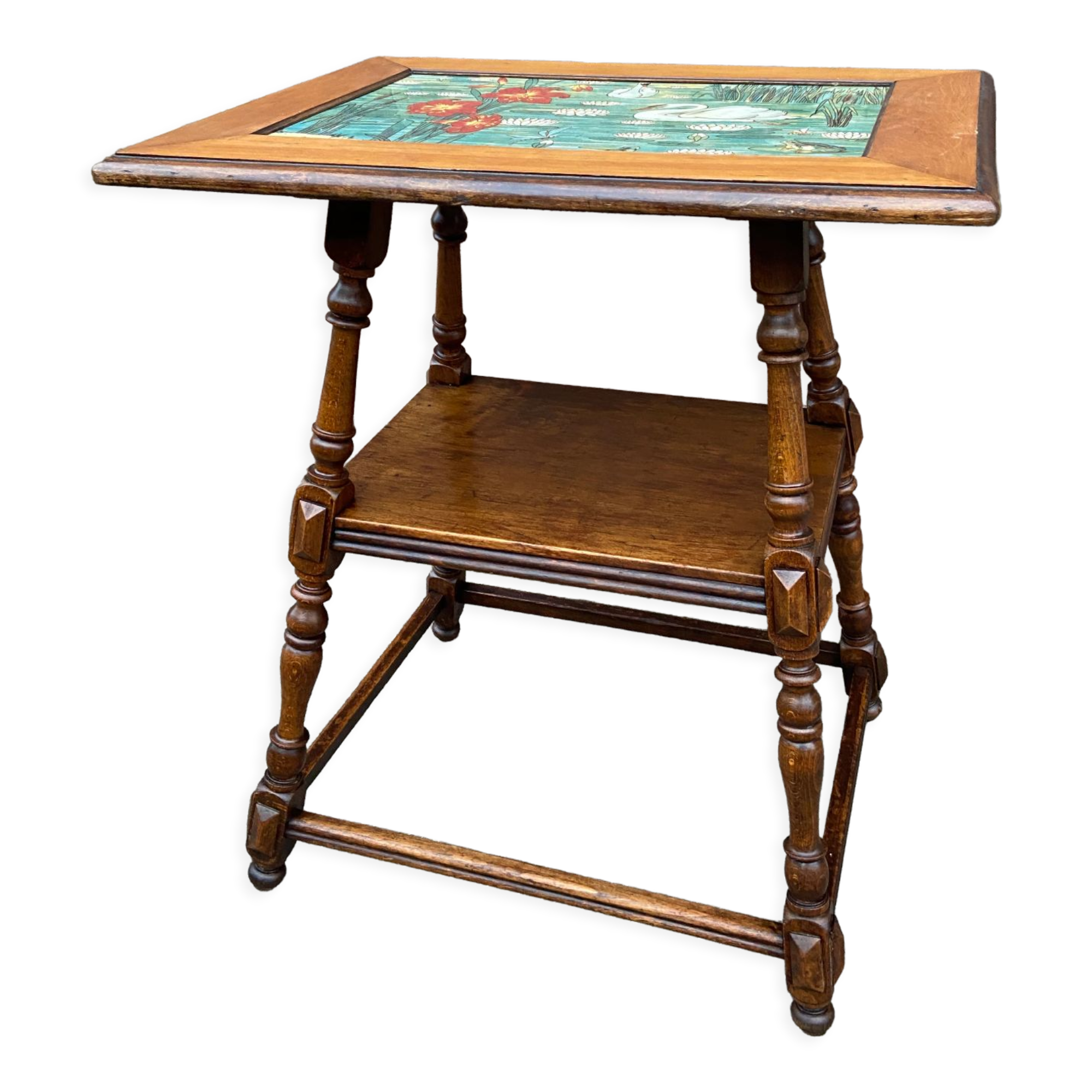 Side table jugendstil Art Nouveau wooden pedestal table 1910