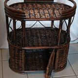Bedside table console wicker