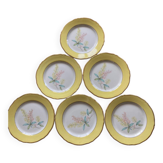Yellow floral pattern dessert plates