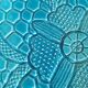 Signed turquoise enameled ceramic pocket tray