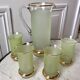 Green granita set consisting of a pitcher and 4 glasses in orangeade 50s