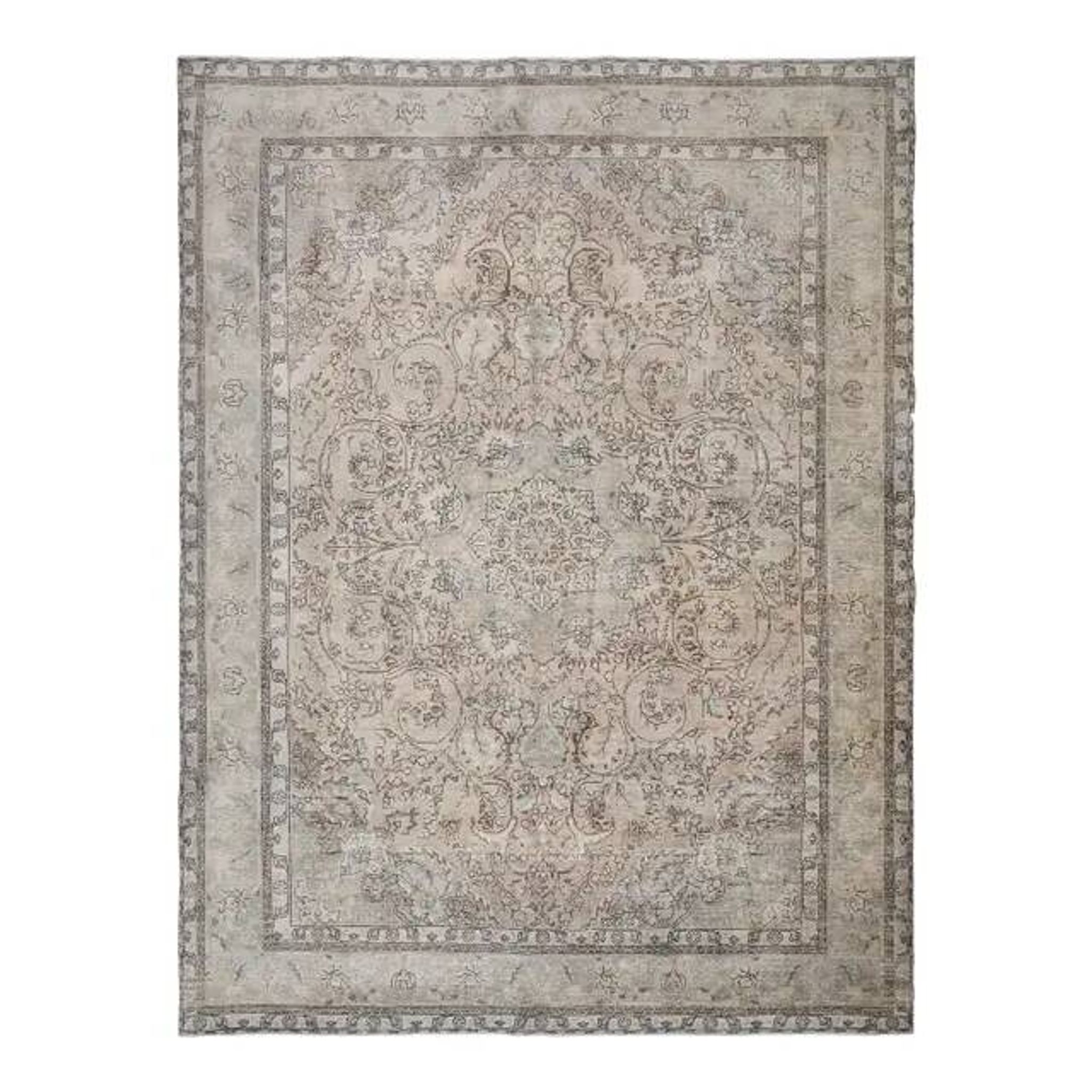 1970s Vintage Persian Handmade Wool Cotton Brown Area Rug 292x388
