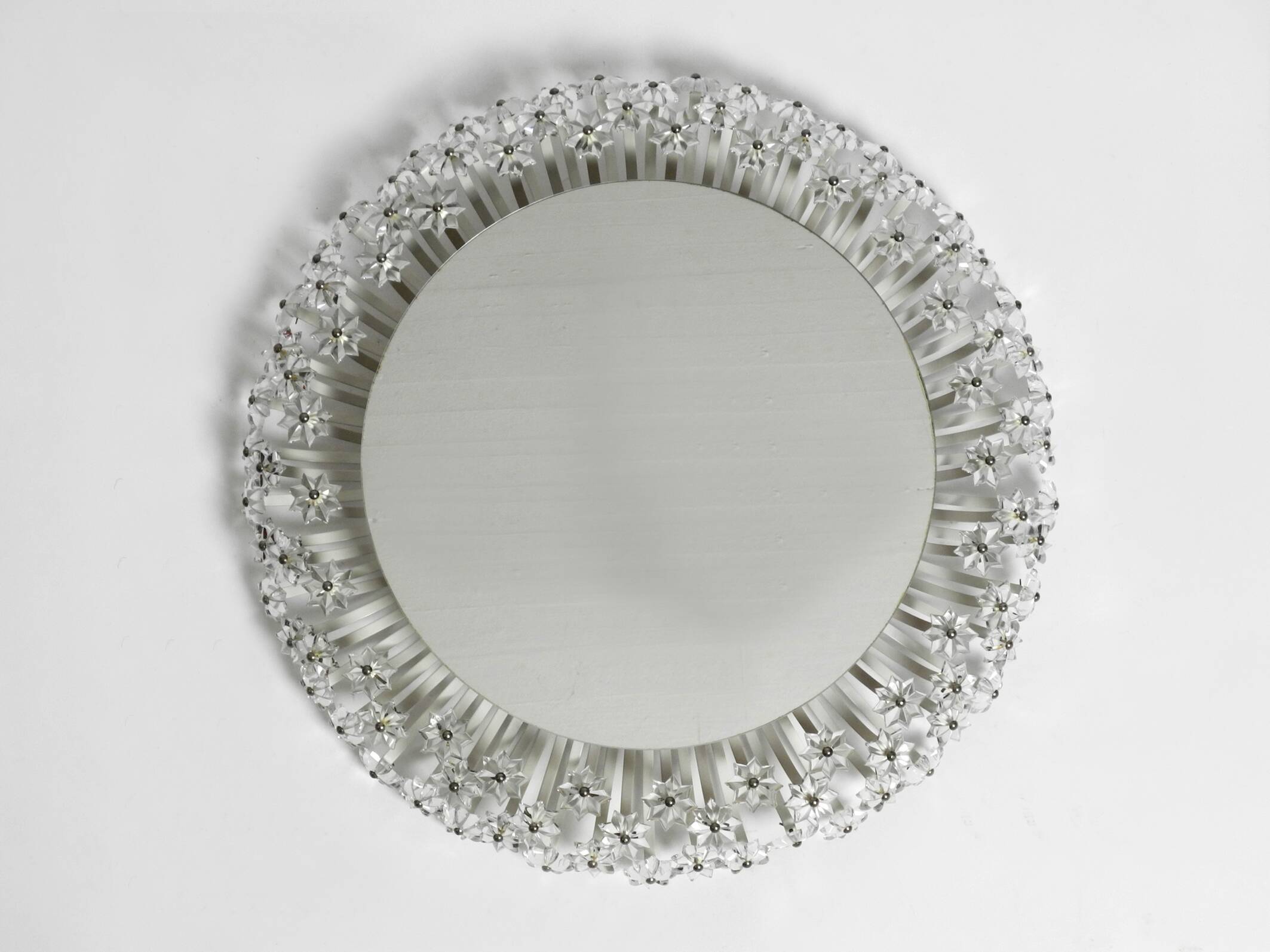 Mid Century Münchner Zier-Form flower mirror illuminated by Schöninger