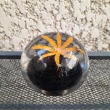 Sulfide-paper press made of glass, black & yellow, star décor.