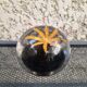 Sulfide-paper press made of glass, black & yellow, star décor.