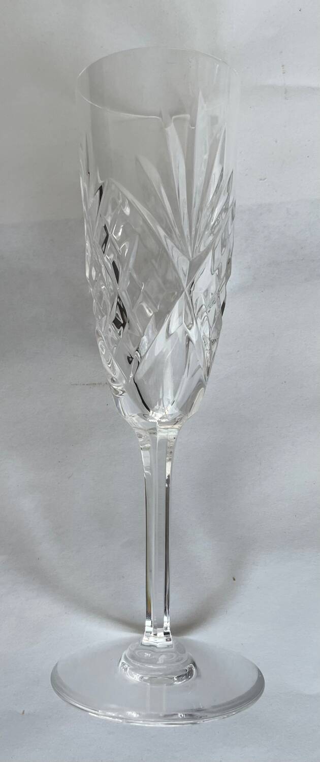 6 Saint Louis crystal champagne flutes