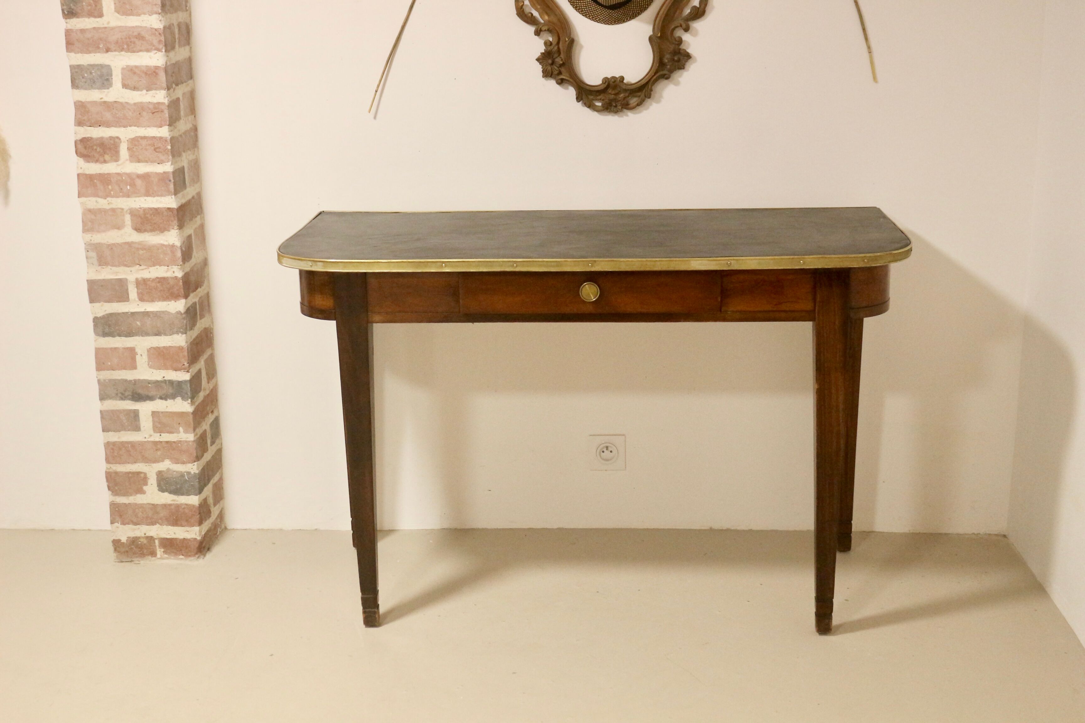 Console or half-moon desk with drawer