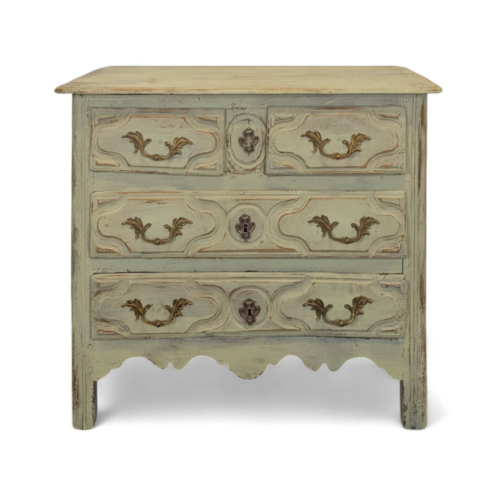 Louis XIV period chest of drawers with repainting