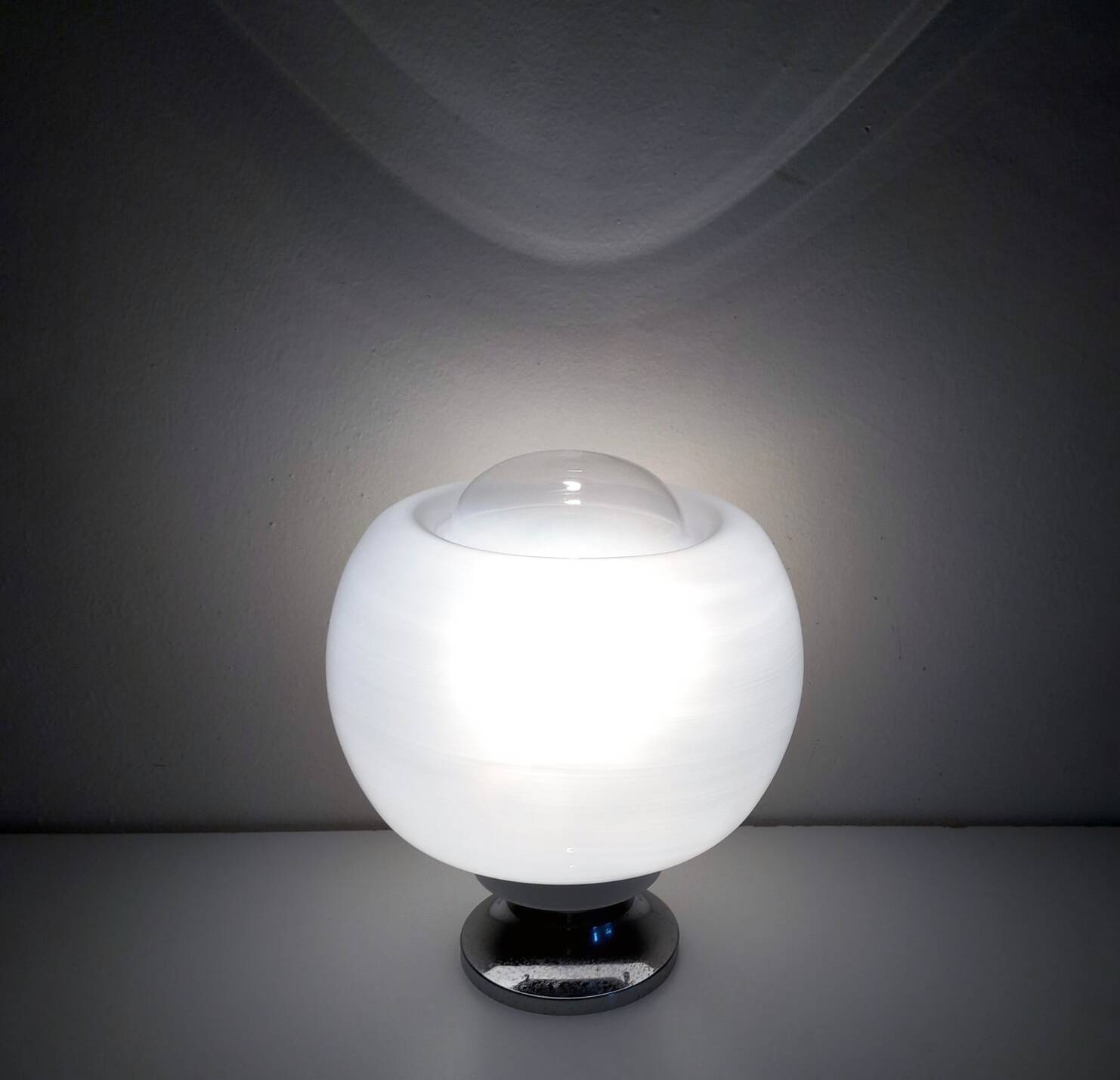 Vintage Table Lamp • Steel & Glass • Murano • Space Age • 1970