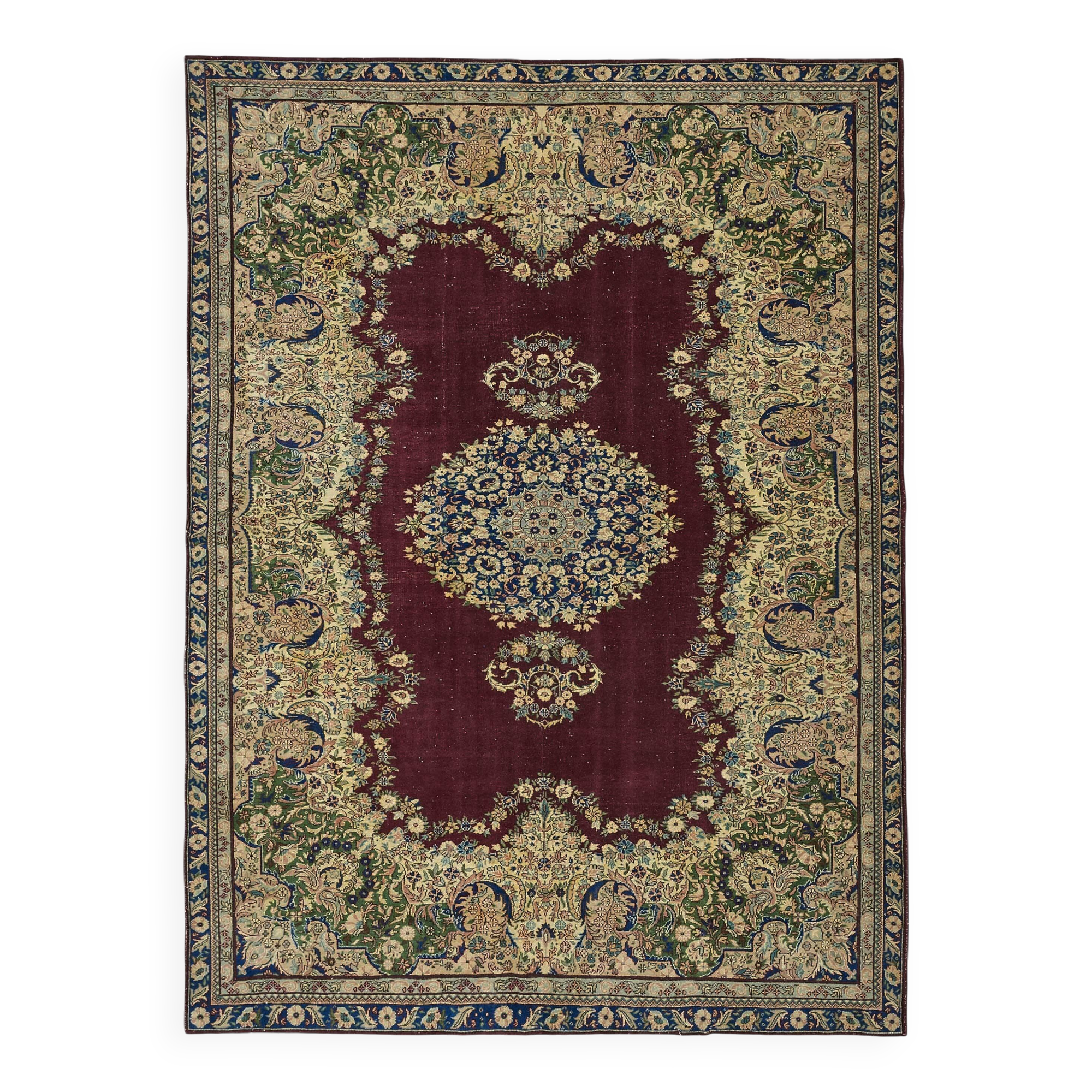 Turkish Wool Vintage Kayseri Rug 205 cm x 281 cm