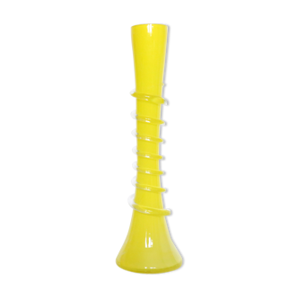 Yellow opaline vase, vintage
