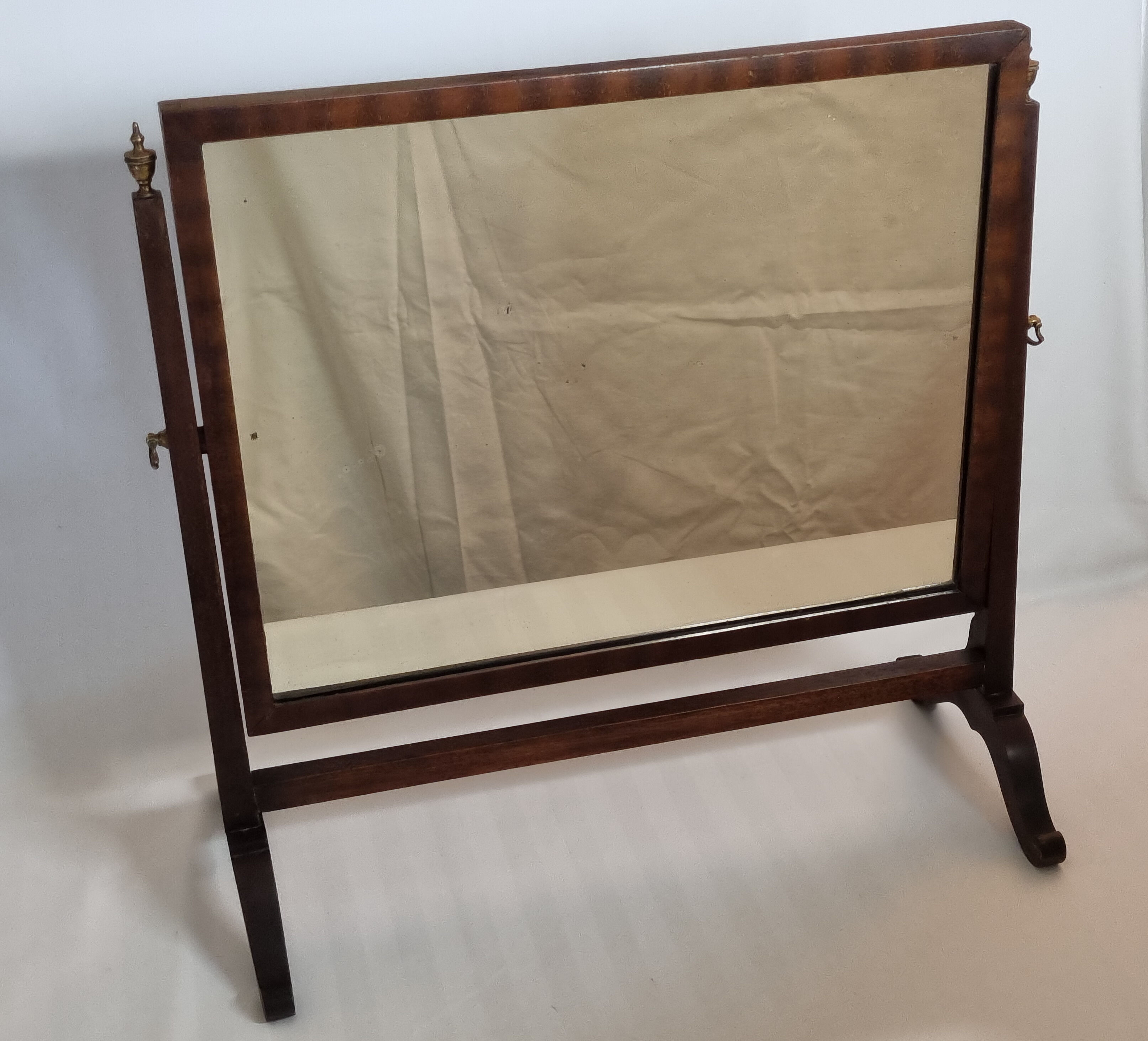 Adjustable empire style table horse mirror in mahogany, 52 cm