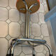 Duo of chair and stool 1970 orange and chromes